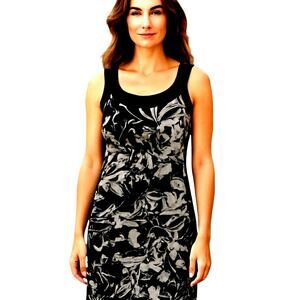 London Times 8 Black Women's Sleeveless Sun Dress Miss Size Small S